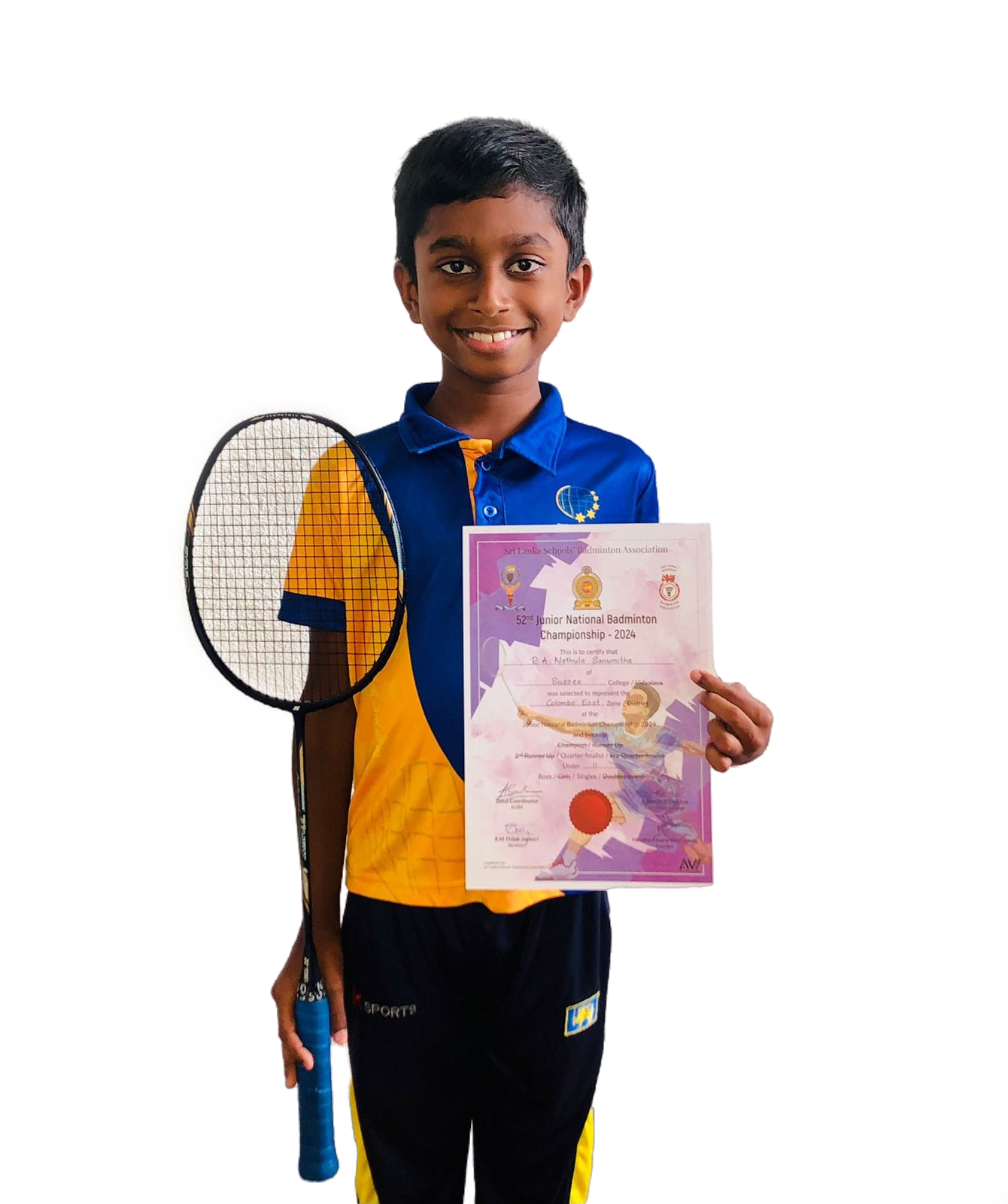 Nethula Sanumitha for an outstanding performance at the Colombo East Zone Junior National Badminton Championship 2024!