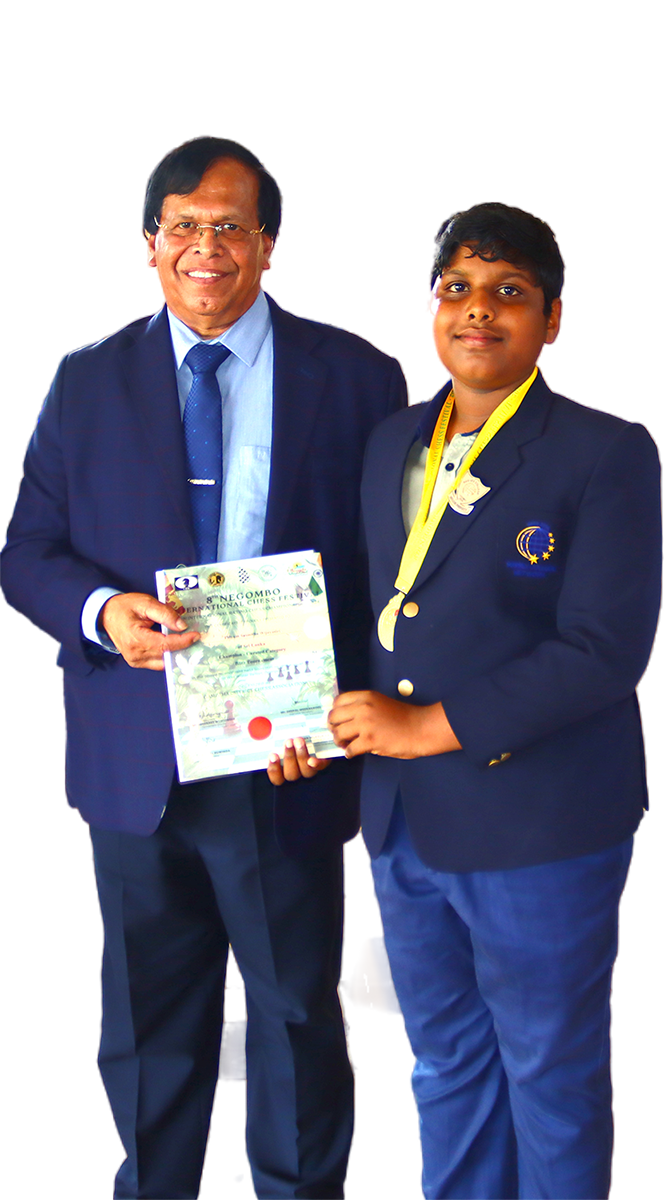 Thiyum Sasmitha – Champion (Unrated category) 8th Negombo international chess tournament